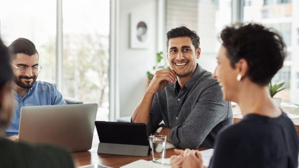 Meeting with laptops