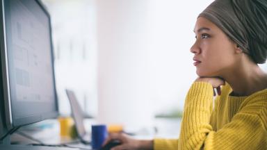 An office worker at their computer.